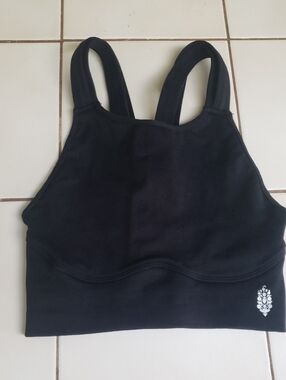 Free People Movement Black Racerback Crop Sports Bra